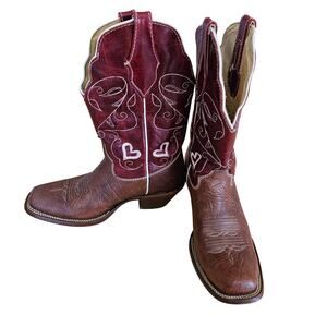 Rudel Leather Cowboy Boots Embroidered Western Rodeo Womens Size 6 EE